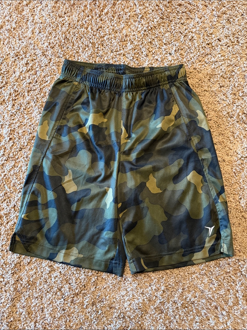 Old Navy Boys Camo Athletic Shorts - Olive & Black